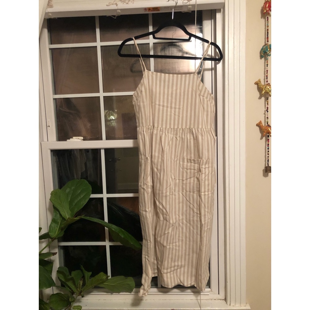 Striped cotton midi dress